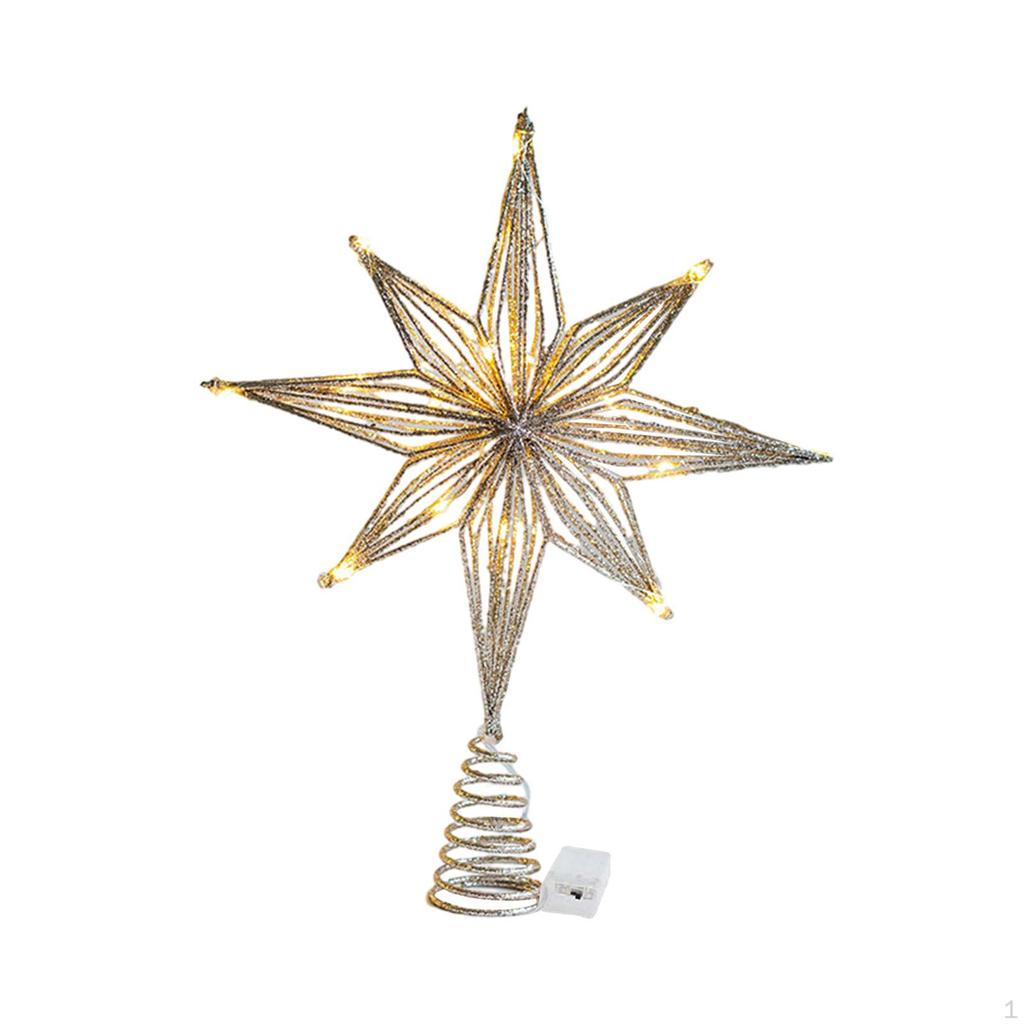 Верхушка рождественской елки Блестящая звезда Верхушка дерева с подсветкой Железное искусство
