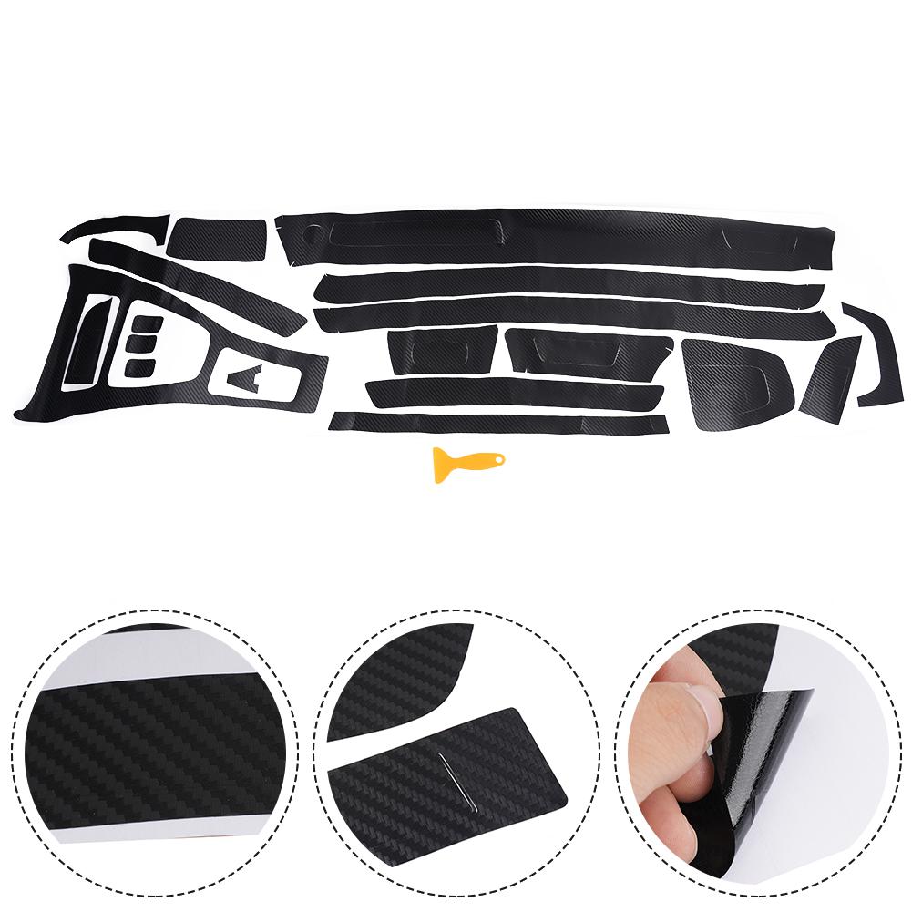 High Quality Useful Interior Sticker 3D Accessory Black Car Carbon Fiber Replacement Replaces Trim Vinyl Decal