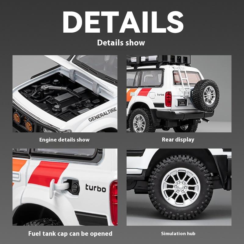 Масштаб 1/24 Toyota Land Cruiser LC80 внедорожник литая модель из сплава внедорожник коллекционная хобби-модель украшения подарок для друга мальчика дисплей