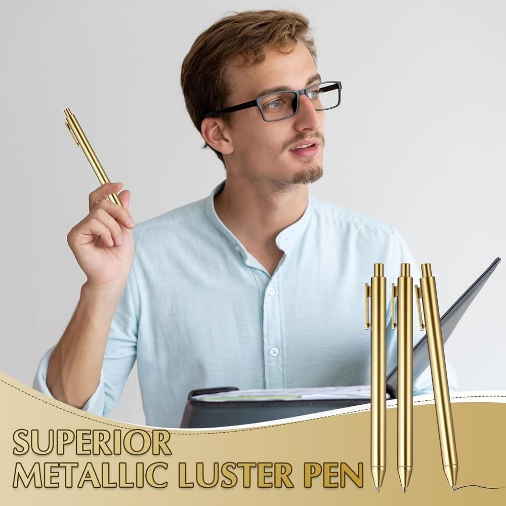 Индивидуальный набор из 40 роскошных шариковых ручек в черной подарочной коробке, выдвижные, черные чернила, текст с лазерной гравировкой, ручка для гладкого письма 10/40 шт.