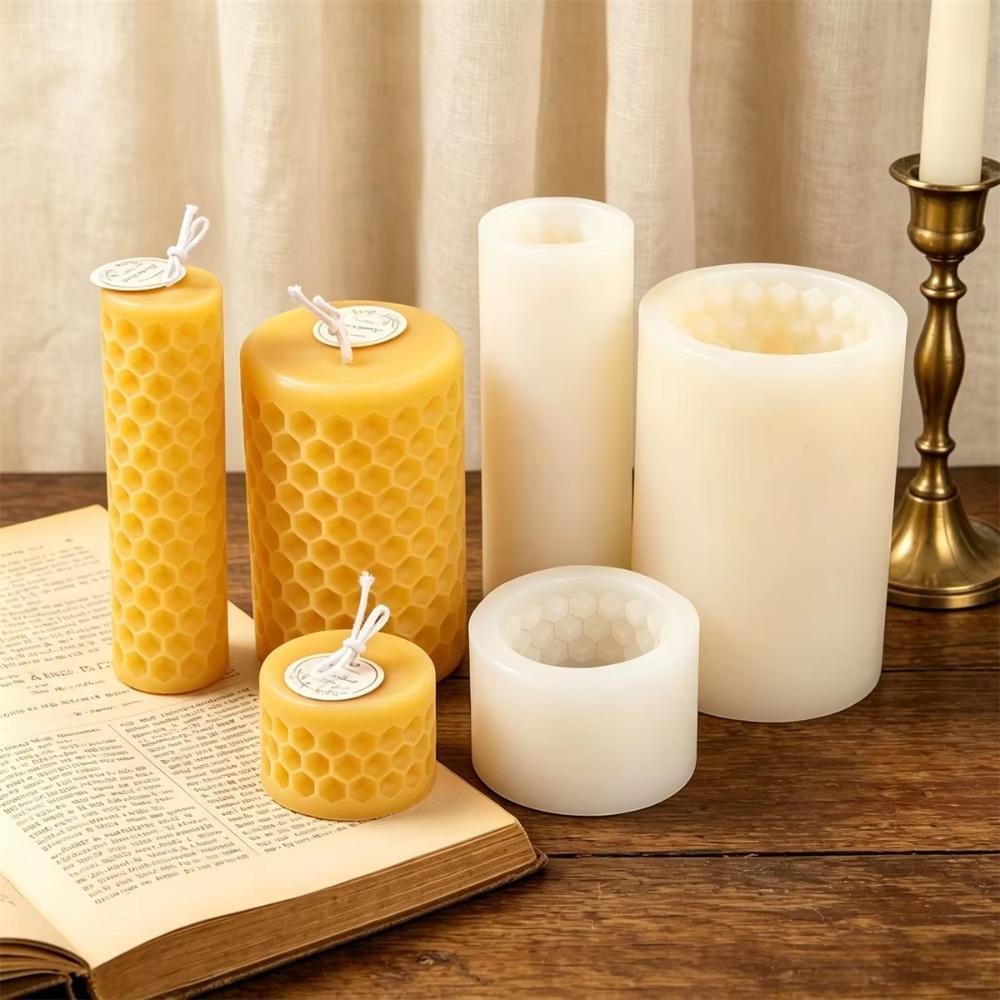 Concave Dot Honeycomb Candle Mold DIY Pillar Candle Mold Cylinder Mold Scented Candle Making