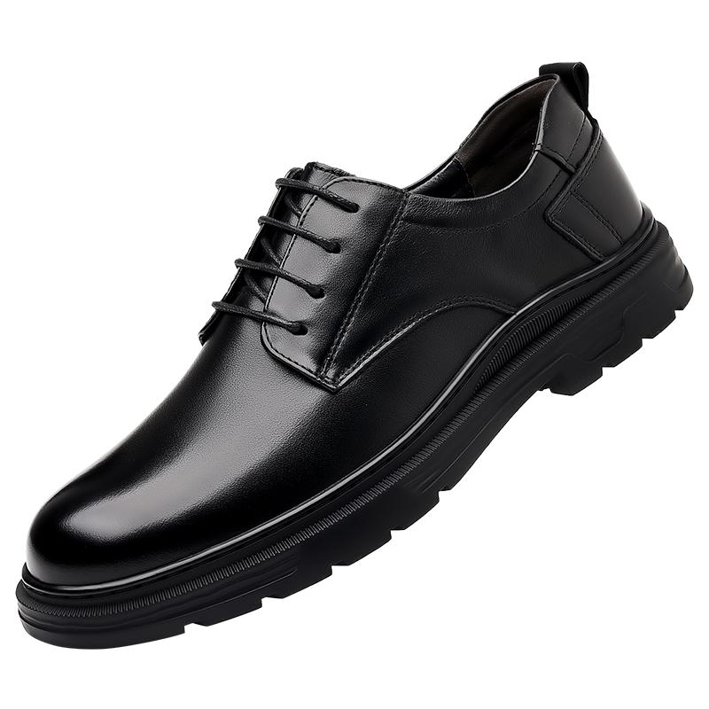 Genuine Leather Business Men'S Shoes Minimalist Luxury Quality Style Work And Office Black Shoes Suit Derby Versatile Hot