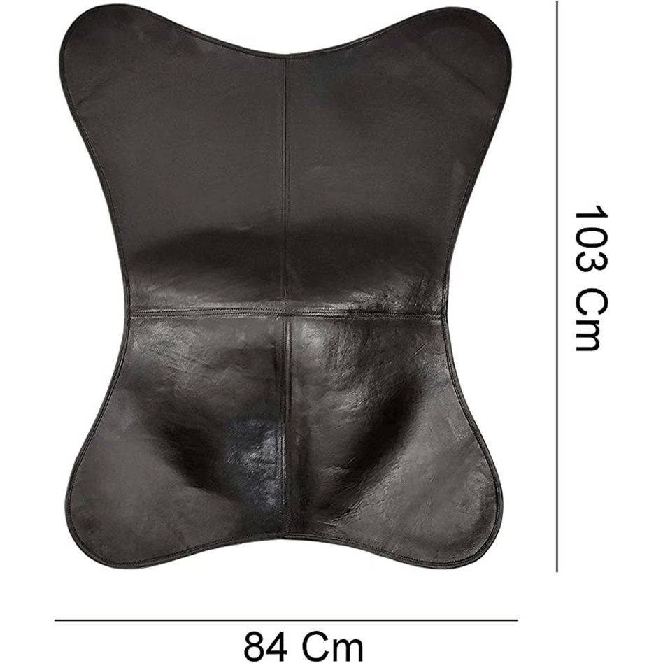 Leather Butterfly Chair Leather Living Room Chair Butterfly Chair BKF Chair Powder Coated Black Folding Frame with Black Butterfly Cover