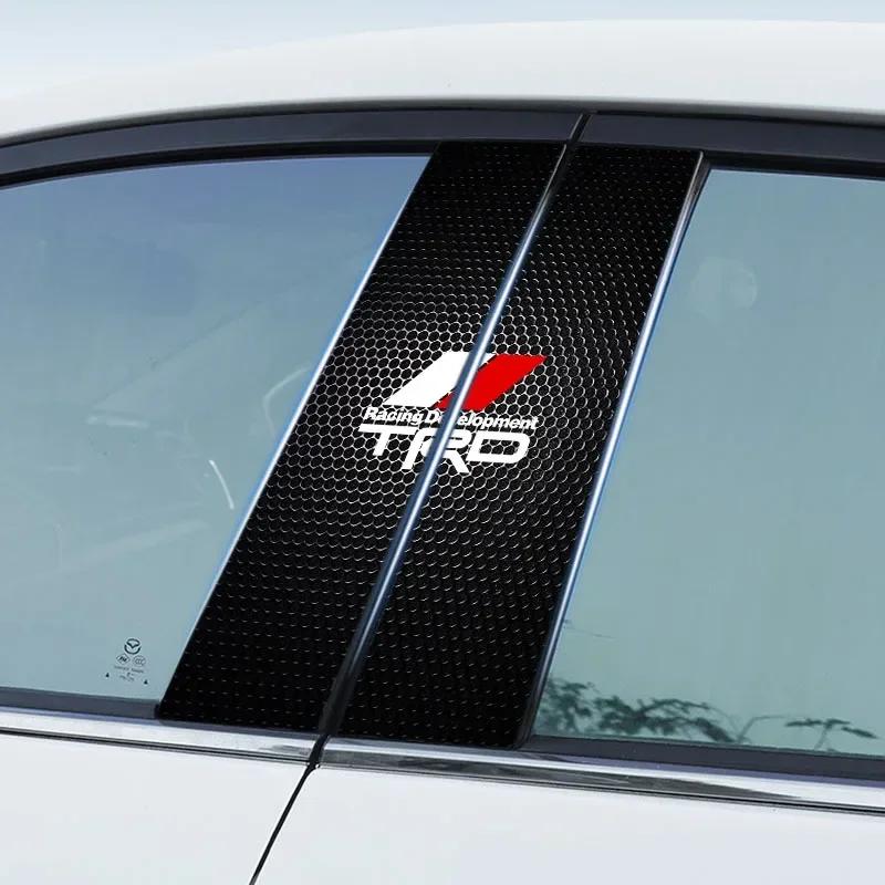 Наклейки на центральную стойку кузова с узором под карбоновое волокно TRD для моделей Toyota