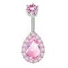 Stainless Steel Zircon Navel Ring Colorful Body Piercing Jewelry Fashion Belly Button Ring  Girl