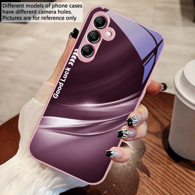 Счастливый Градиентный Волна Для Samsung Galaxy A14 4G 20 30 52 20S 21S 22 32 33 34 42 50 51 53 54 70 71 72 73 5G Стеклянный Чехол для Телефона