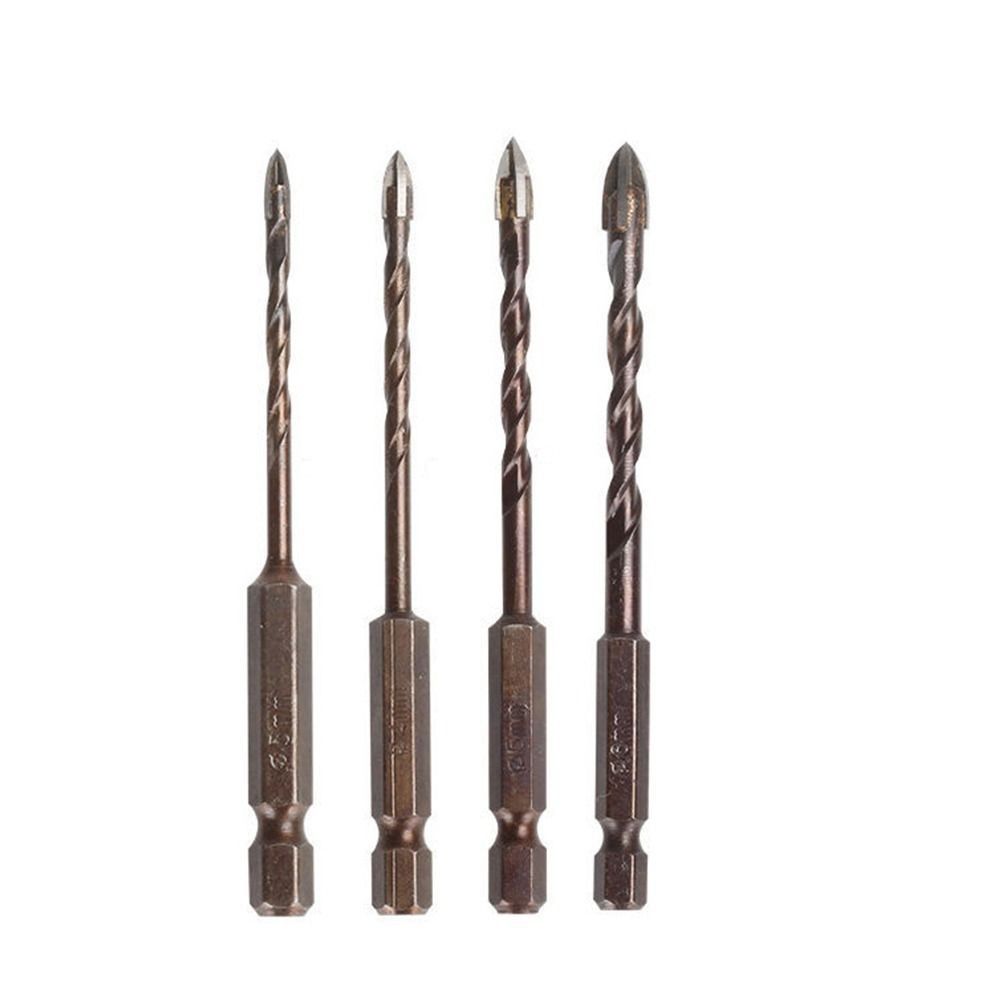 Concrete Spiral Screw Drill Bit Set Metric Composite Tap Cross Hex Tile Cutting Drilling Polishing