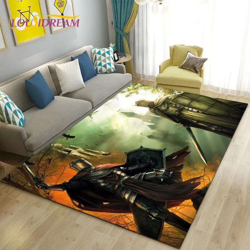 Ковер Игровой Зона Рыцарь Тамплиер Крестоносцы Большой,Ковер для Гостиной Спальни Дивана Придверный коврик Кухня,Нескользящий Коврик для Пола