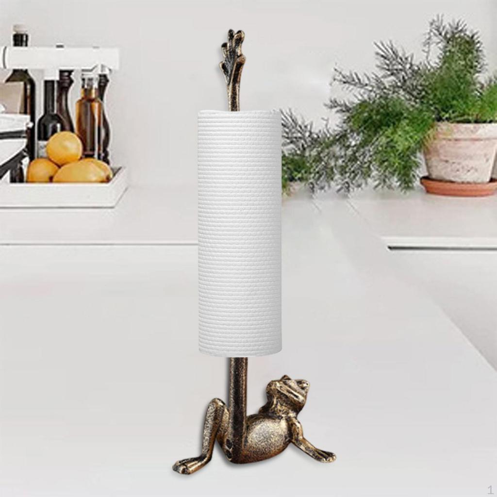 Настольный держатель для бумажных полотенец Органайзер Металлический отдельно стоящий в форме лягушки Туалетная стойка в стиле фермерского дома
