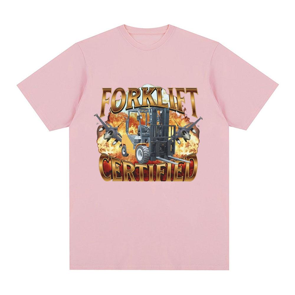 Forklift Certified Operator Funny Meme Graphic TShirt Fashion Vintage Short Sleeve Casual Clothes Harajuku Sleeve Casual
