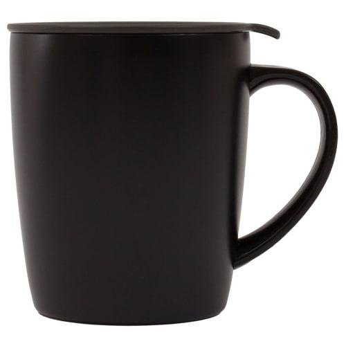 NITORI (НИТОРИ) Кружка из нержавеющей стали с крышкой, CV187-2, Черный, 8958158