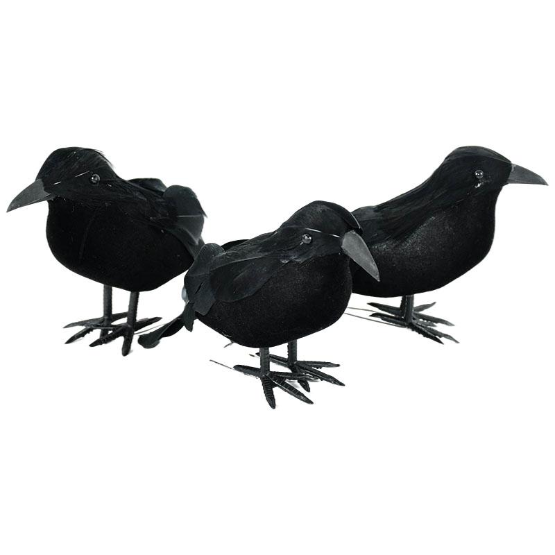 Украшение на Хэллоуин Черная ворона Модель Страшный реквизит Хэллоуин Вечеринка Домашний Сад Крытый Уличный Декор Моделирование Поддельная Птица Голубь
