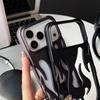 Силиконовый чехол с 3D полым узором «Пламя» с покрытием для iPhone 17 Air 16 15 14 13 12 11 Pro Max Plus, с рассеиванием тепла, мягкий бампер