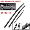 Бескаркасные щетки стеклоочистителя 28"+22"+16" для Opel Meriva B 2010-2017, Astra J, Zafira C, Insignia A, Vauxhall Meriva B