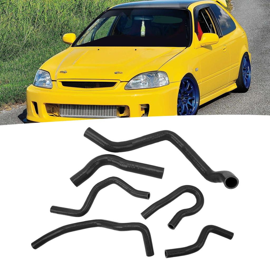 6 Pcs   Coolant Hose Silicone Coolant Transfer Tube Kit for     EK EG B16A B18C B20B 1992 to 2000