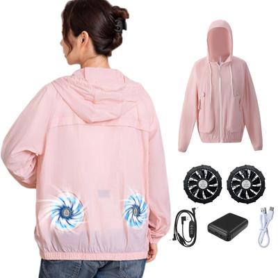 YORIYOI Длинный полный комплект для женщин и с большим вентилятором для охлаждения 3D-циркуляция 3 регулируемых воздушных потока Предотвращение теплового удара Размер Одежда для работы с кондиционером,