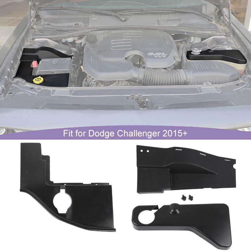 Car Engine Protective Cover Kit Wiper Spray Bottle Cover Plate Coolant Pot Cover For Dodge Challenger 2015 Up ABS Interior Accessories