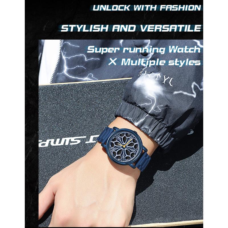 SANDA Новые кварцевые часы со стальным ремешком, мужские полые вращающиеся мужские простые индивидуальные часы