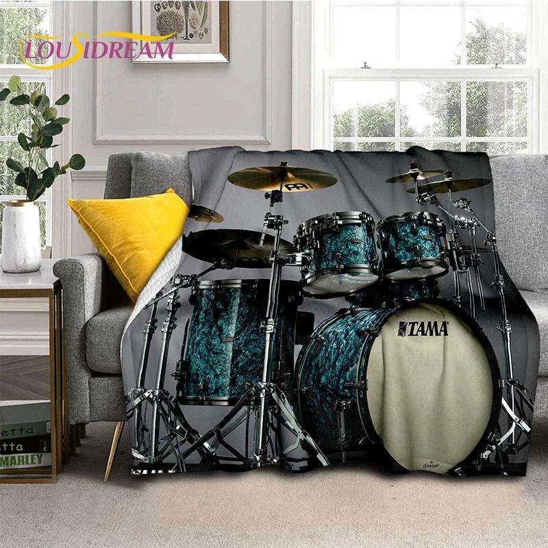 Music Instruments Drum Kit Drum Set Blanket,Soft Throw Blanket for Home Bedroom Bed Sofa Picnic Travel Office Cover Child Gift
