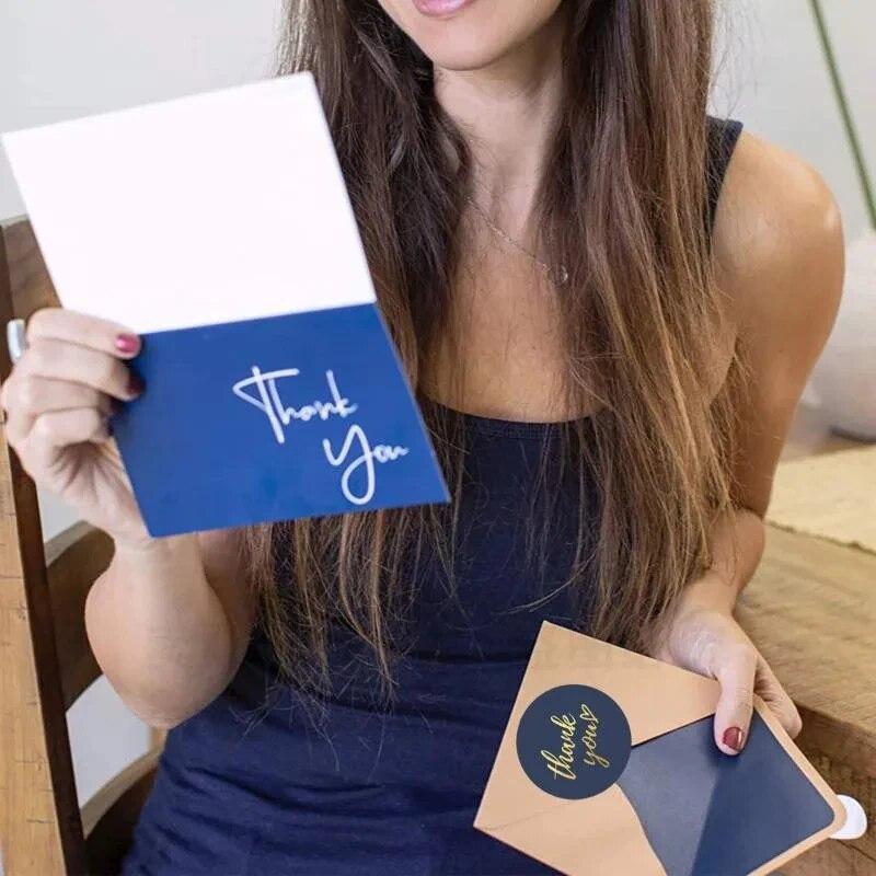 500 шт. 1-дюймовые наклейки с благодарностью для запечатывания конвертов, канцелярские принадлежности, ручная работа, свадебный подарок, украшение, наклейка, новая