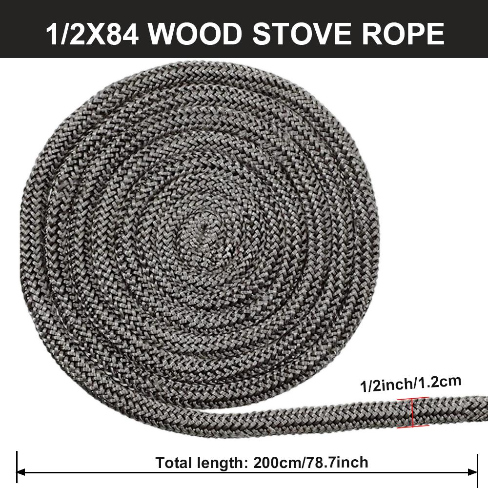 2M Fireplace Sealing Rope 6/8/10/12mm Gasket Cord Wood Burning Stove Door Fiberglass High Temperature Sealing Rope Replacement