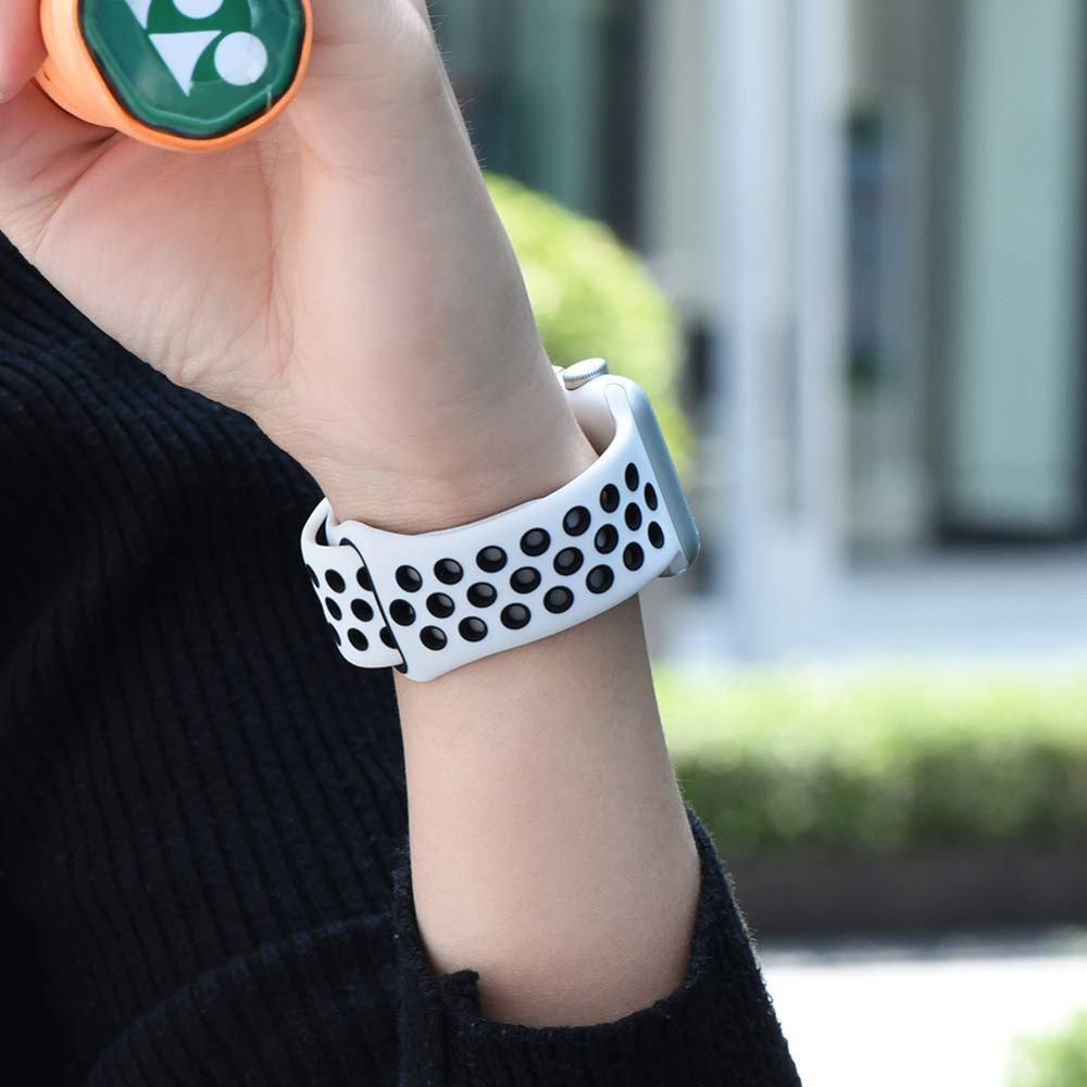 Силиконовый ремешок для Apple Watch ремешок 44 мм/40 мм iWatch ремешок 42 мм/38 мм дышащий спортивный браслет-ремешок для часов Apple watch 5 4 3 2