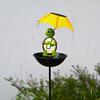 Солнечная кормушка для птиц, колышек, для улицы, сада, патио, двора, держатель-зонт, лягушка, лиса, снеговик, черепаха, поилка-купалка для птиц, станция для полива, устройство для кормления со светом