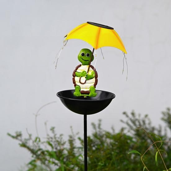 Солнечная кормушка для птиц, колышек, для улицы, сада, патио, двора, держатель-зонт, лягушка, лиса, снеговик, черепаха, поилка-купалка для птиц, станция для полива, устройство для кормления со светом