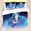 Hatsune Miku Anime 100% Polyester Bedding Set Duvet Cover Set Printed Cartoon Home Decor