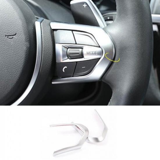 Matte Silver Steering Wheel Button Switch Trim For BMW M3 M4 2015- M5 X5M
