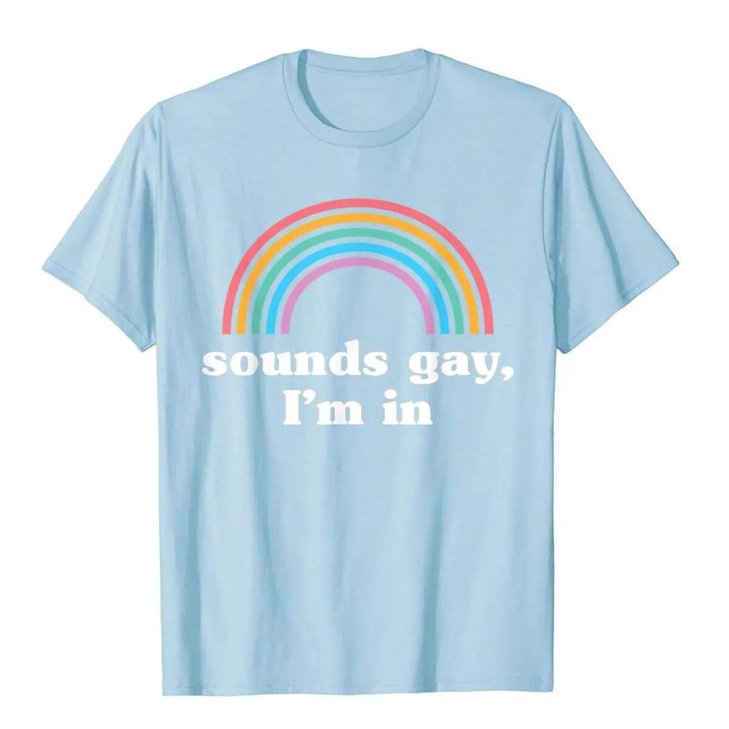 Футболка Sounds Gay I'm In, забавные футболки унисекс, хлопковые топы, футболки в консервативном стиле, каваи, одежда унисекс