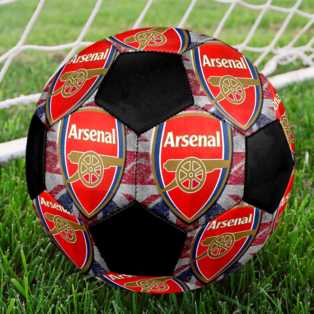 SIZE 5 Arsenal Football Club Soccer Ball Colorful All Ages Machine Stitched PVC Competition Ready Durable High-Bounce