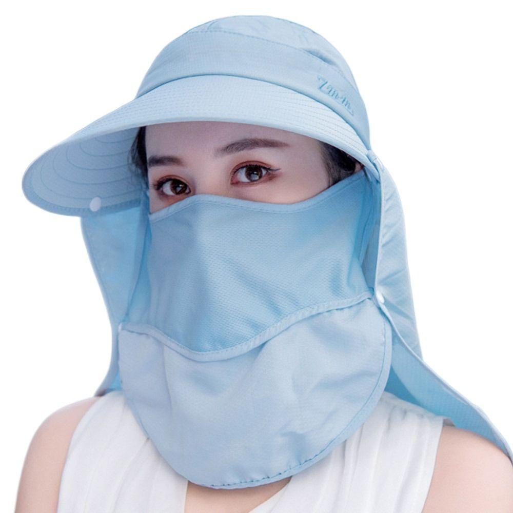 Women Breathable Detachable UV Protection Beach Cap Shade Hat Sunshade Sun Hat Fisherman Cap