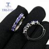 Natural Real Blue Tanzanite Hoop Earring Oval 3*5mm Gemstone Fine Jewelry 925 Sterling Silver for Women