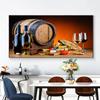 Nordic Wine Glass Bottle Grapes Wooden Barrel Canvas Painting Abstract Posters and Prints Wall Art Pictures Home Decor No Frame