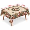 Christmas Tablecloth Holly Poinsettia Xmas Table Cover Christmas Decorations for Home Navidad Noel Gift New Year Tablecover