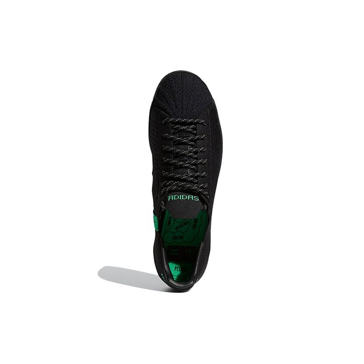 Pharrell x adidas Superstar Primeknit Черные Унисекс Кроссовки Основной Черный Ярко-зеленый GX0195