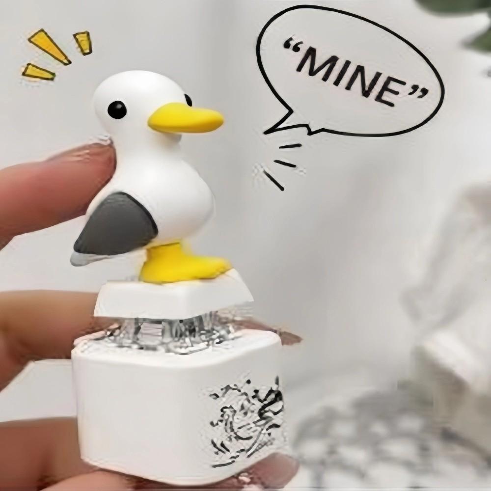 LED Light Seagull Button Keychain Real Sound Clicker Sensory Toy For Kids Adults Gift