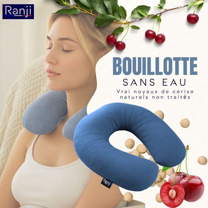 Tour de Cou Chauffant Noyaux de Cerise Micro-Onde | Bouillotte Cervicale | Coussin Chauffant Naturel, Lavable &amp; Réutilisable
