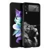 Lion Wild Animals Phone Case For Samsung Galaxy Z Flip3 Flip4 Flip5 Shell For Z Flip 3 Flip 5 4 5G Black Hard Folding Cover