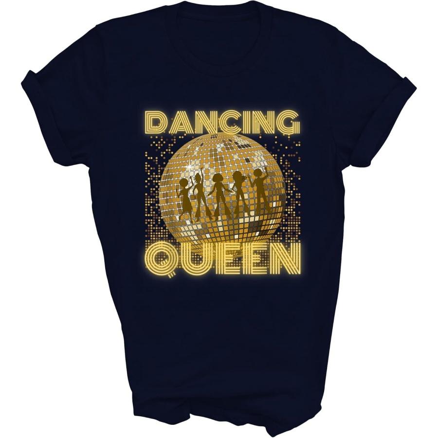 HOGOTOCLUB Dancing Queen Vintage Dancer 70s 80s 90s Disco Dance Unisex Shirt Gift unisex unisex T-Shirt (Navy;M)
