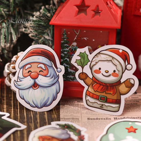 50 шт./пакет, рождественская наклейка, неповторяющаяся самоклеящаяся водонепроницаемая съемная крышка телефона, ноутбук, скрапбук, наклейка для поздравительных открыток, принадлежности для самостоятельного изготовления