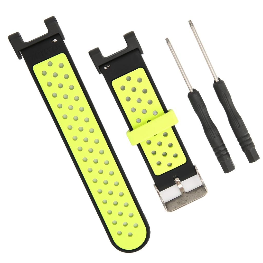 Vented Pin Buckle Bracelet Silicone Watchband with Screwdriver for Amazfit TRex TRex Pro Watch(Black Green )