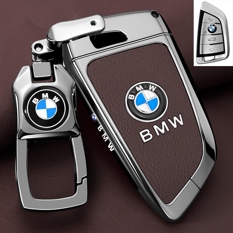 Совместимый чехол для ключа для серии BMW: 5 (530), 3 (325л), X1, X3, X4, X5, X6, iX3, Новая 7, i3 - Чехол-пряжка для мужчин
