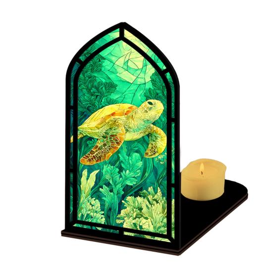 Gothic Book Nook Suncatcher Stained Glass Candle Holder Window Bookshelf Insert Diorama for Library Decor Bookish Gifts for Readers Book Lovers