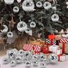 12Pcs Disco Ball Glass Silver Christmas Decoration for Disco Carnival Theme Music Party Cake Decor Sparkling Christmas Tree Gift