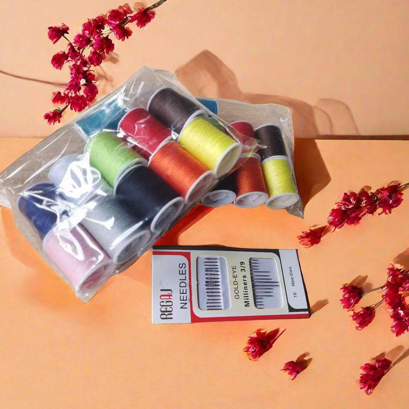 Portable Hand Sewing DIY Kit - Multifunctional Sewing Box for Clothes - Needles, Thread, Storage Set