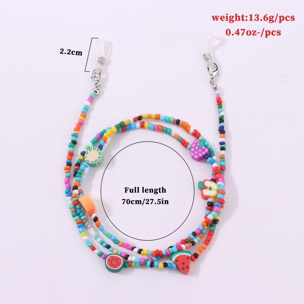 Цепочки для солнцезащитных очков в стиле бохо, металлическая цепочка, шнурок для очков, разноцветные бусины, цепочка для очков для женщин