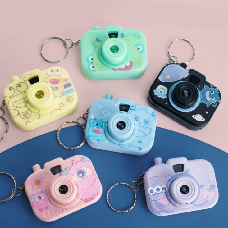 Креативный проектор-камера брелок для детей Портативная пластиковая игрушка с мультяшной световой проекцией Стильный брелок