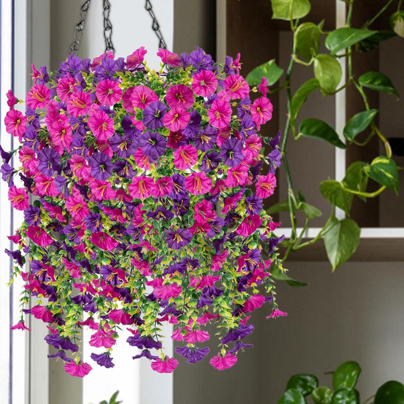 2pcs 75cm  Artificial Morning Glory Eucalyptus Nonfading Rattan Hanging Wall Door Decoration Fake Plants Garden Party Decor